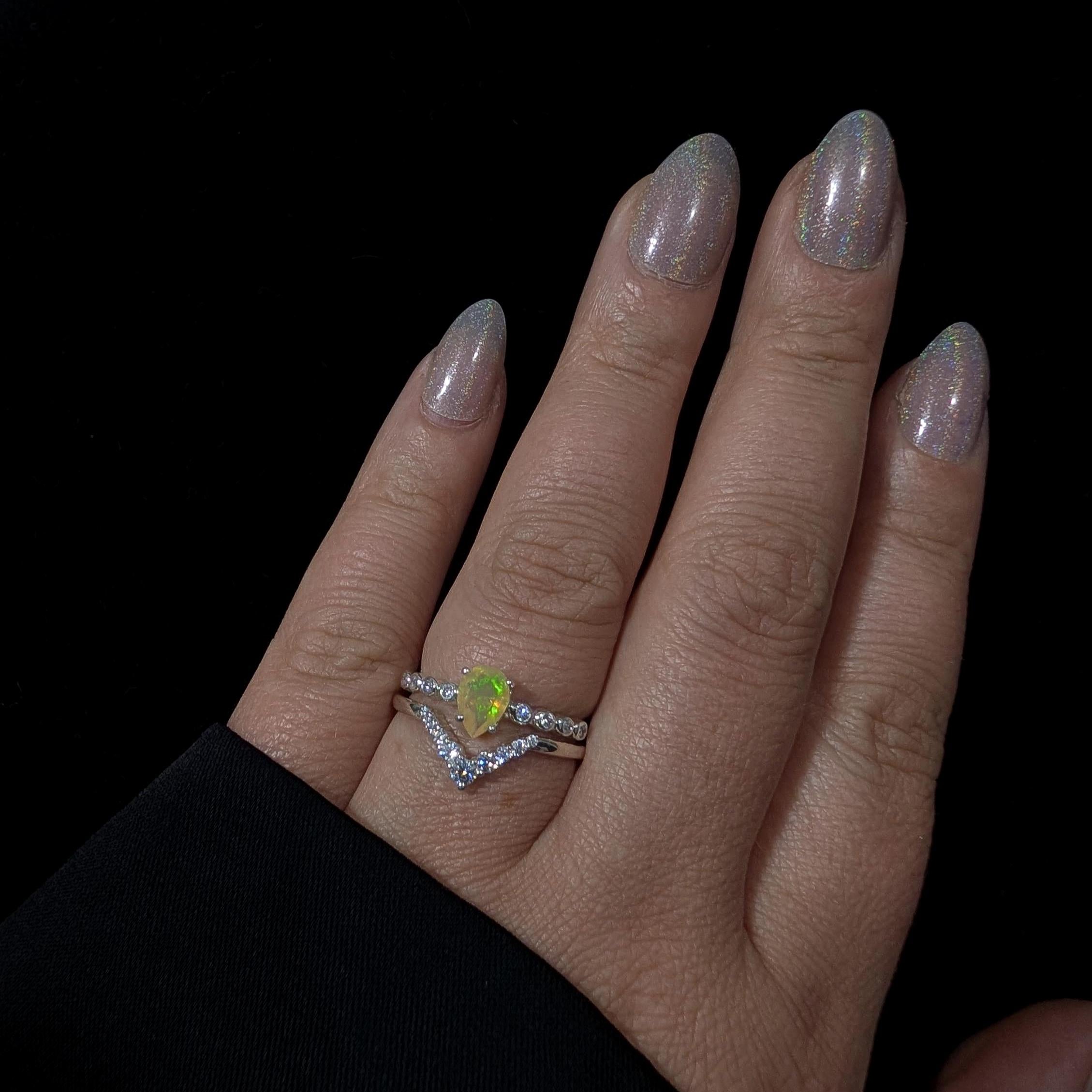 White topaz stacking enhancer ring | 925 Sterling Silver
