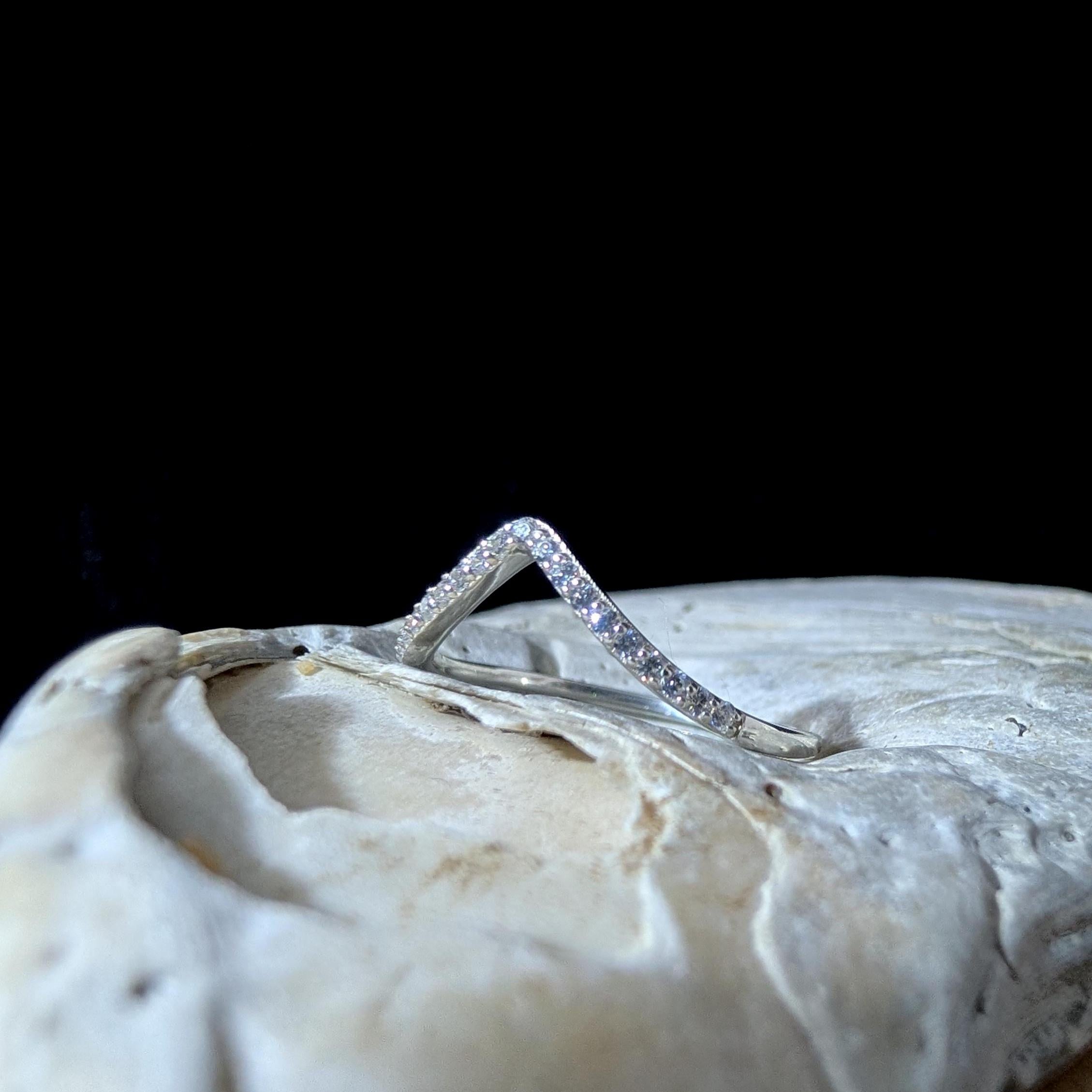 White topaz stacking enhancer ring | 925 Sterling Silver