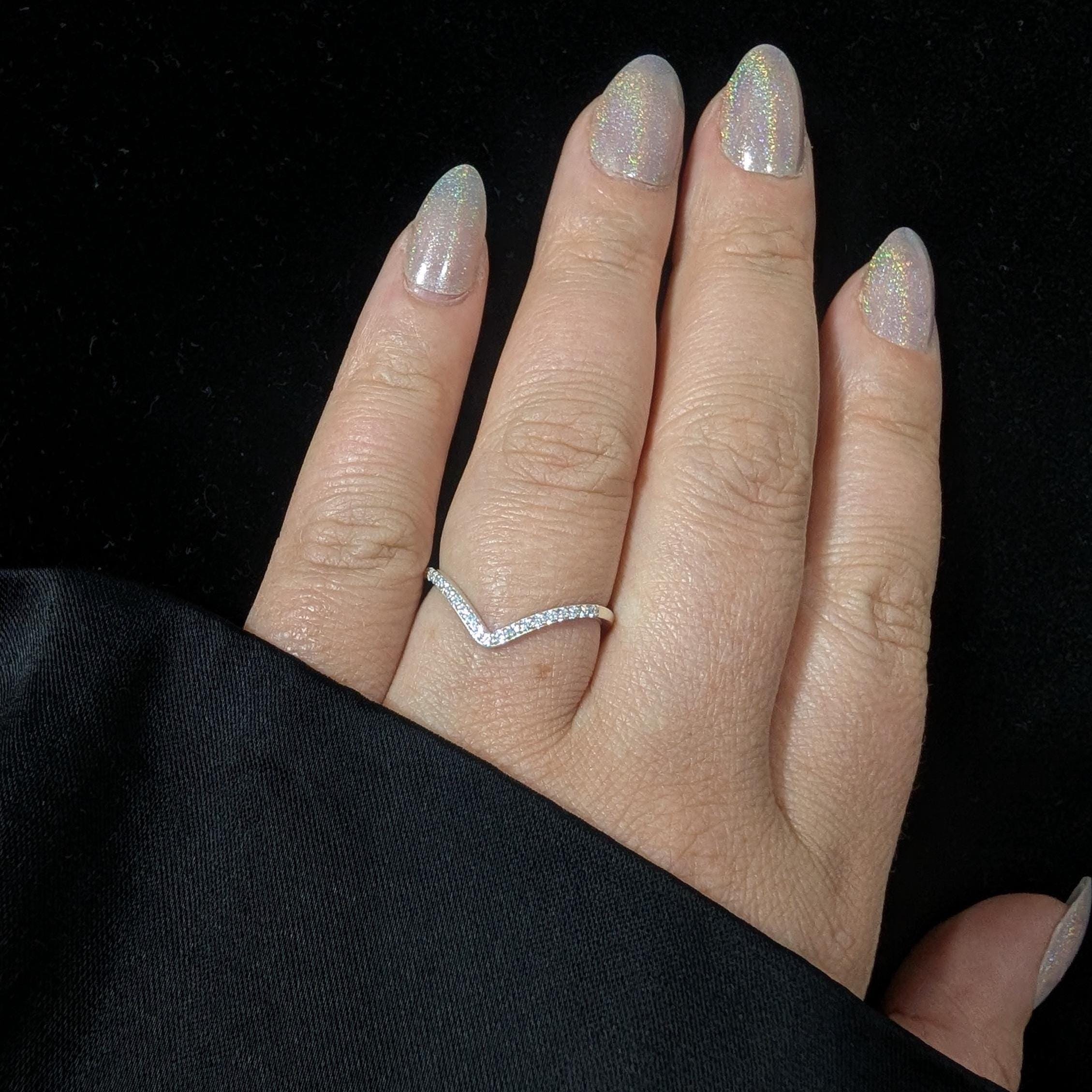 White topaz stacking enhancer ring | 925 Sterling Silver