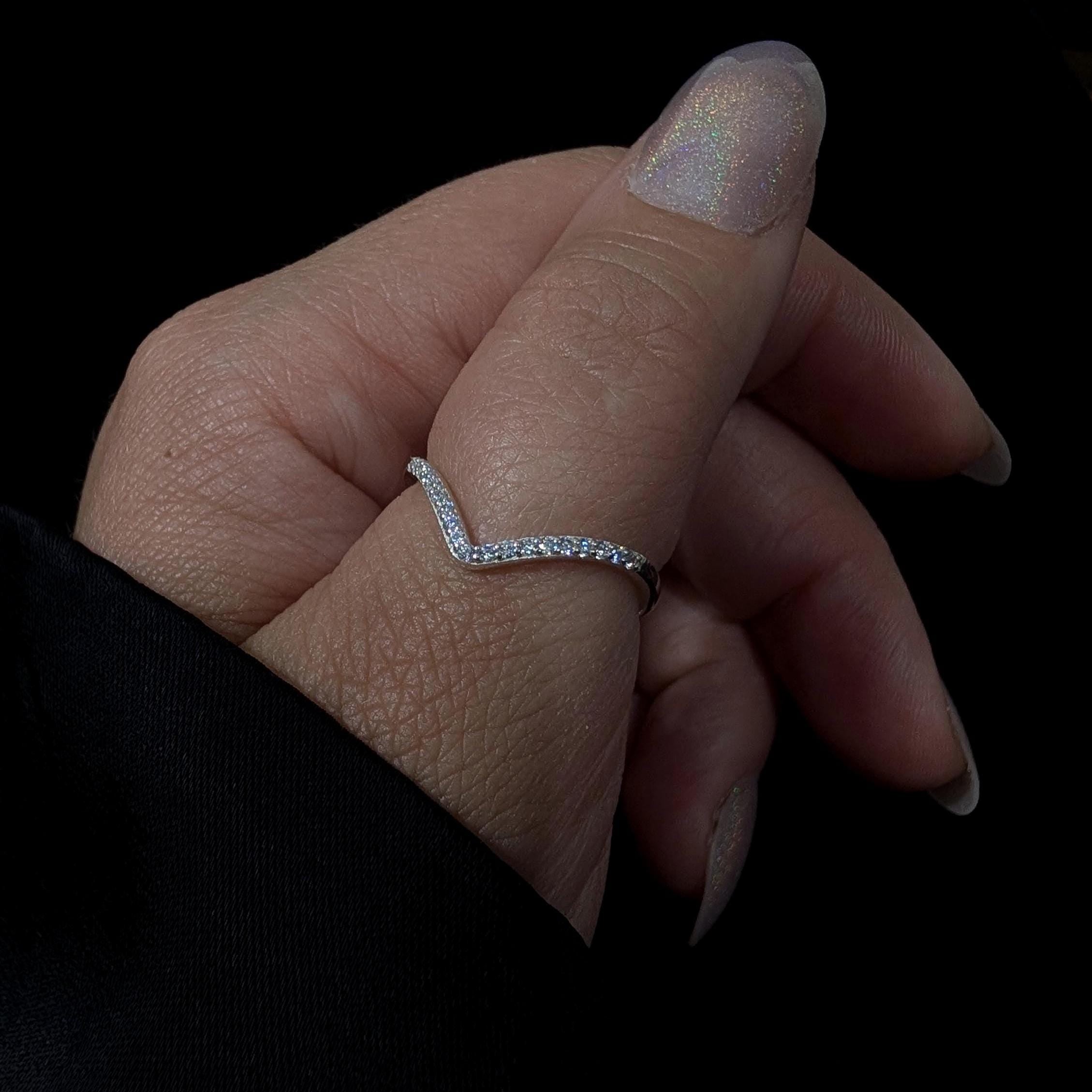 White topaz stacking enhancer ring | 925 Sterling Silver