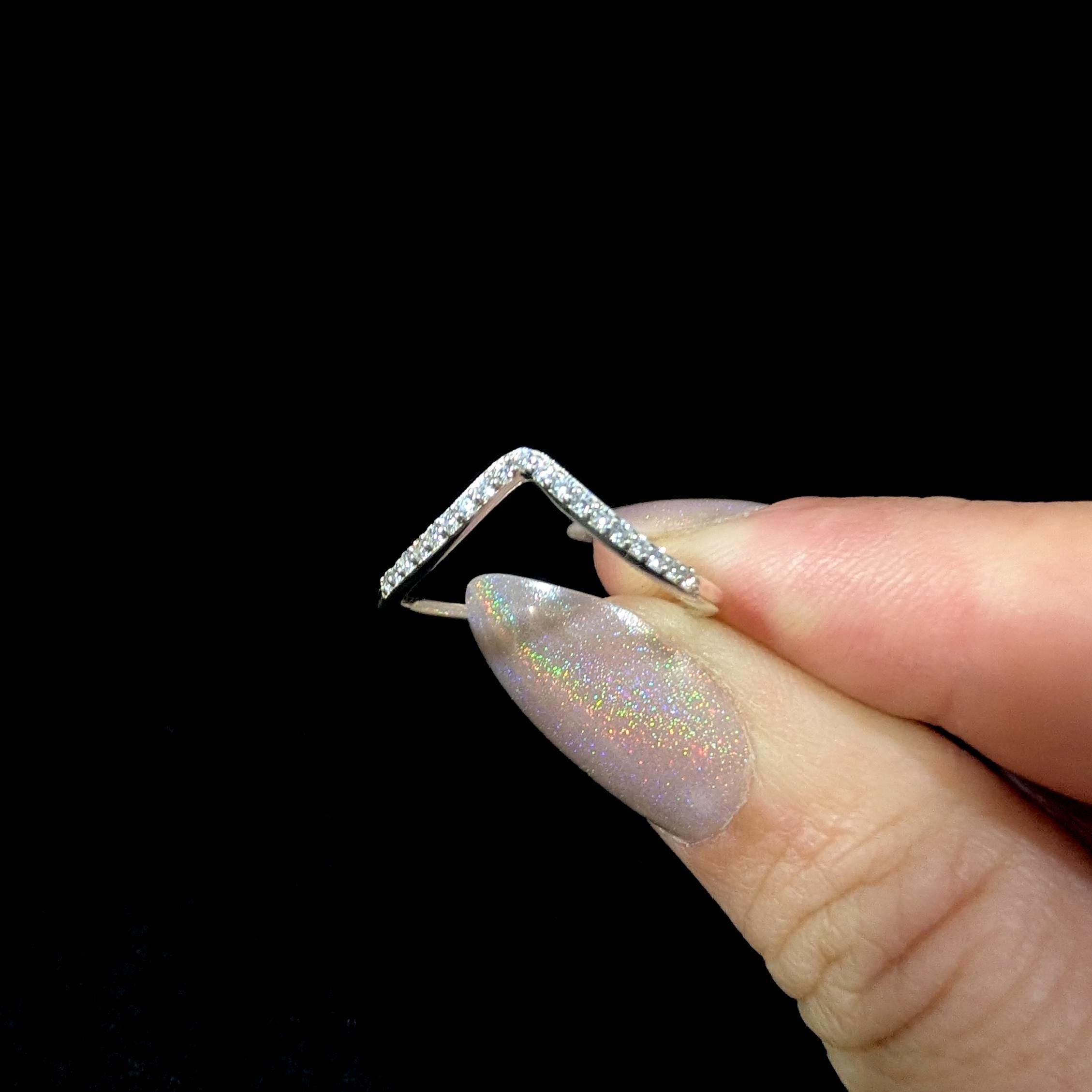 White topaz stacking enhancer ring | 925 Sterling Silver