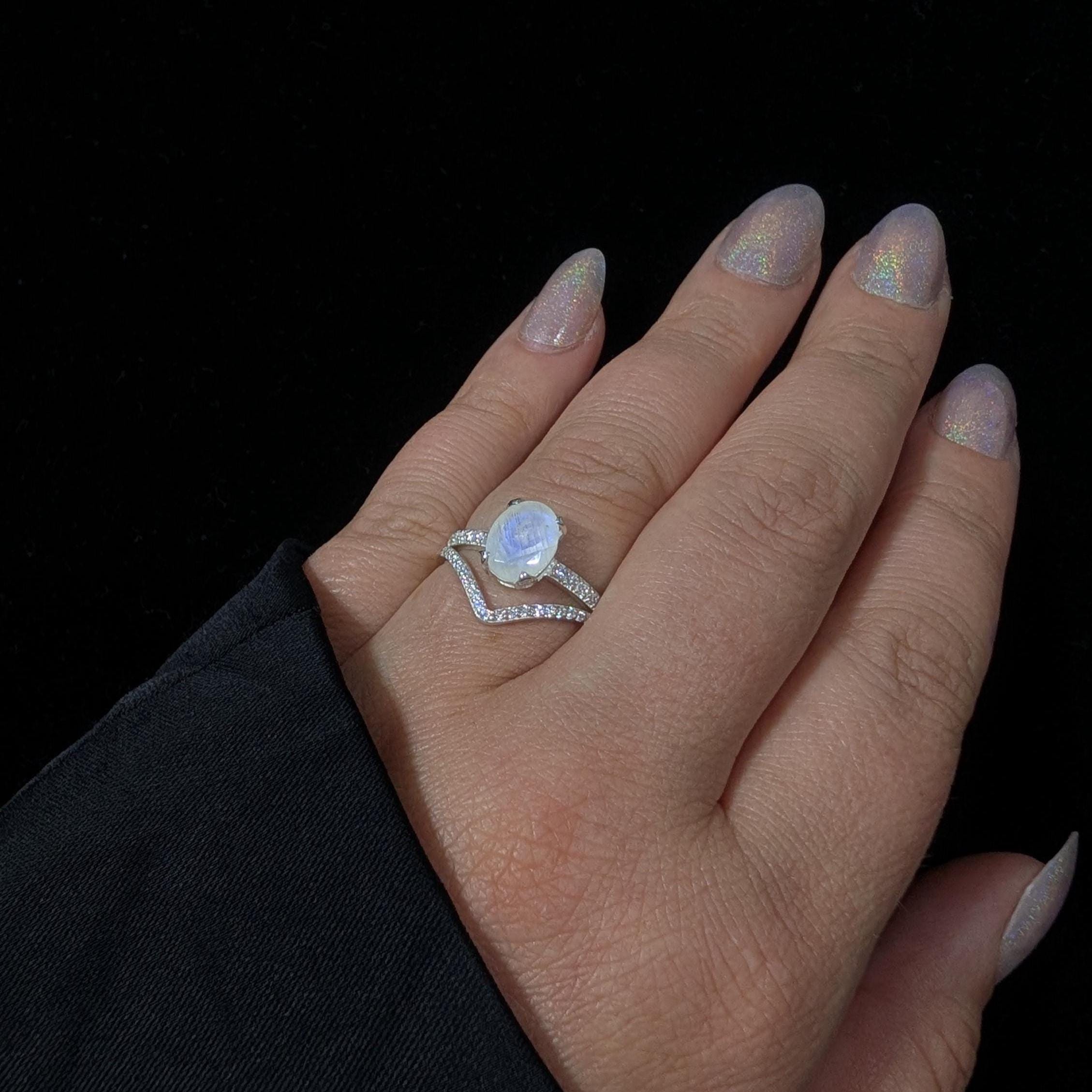 White topaz stacking enhancer ring | 925 Sterling Silver