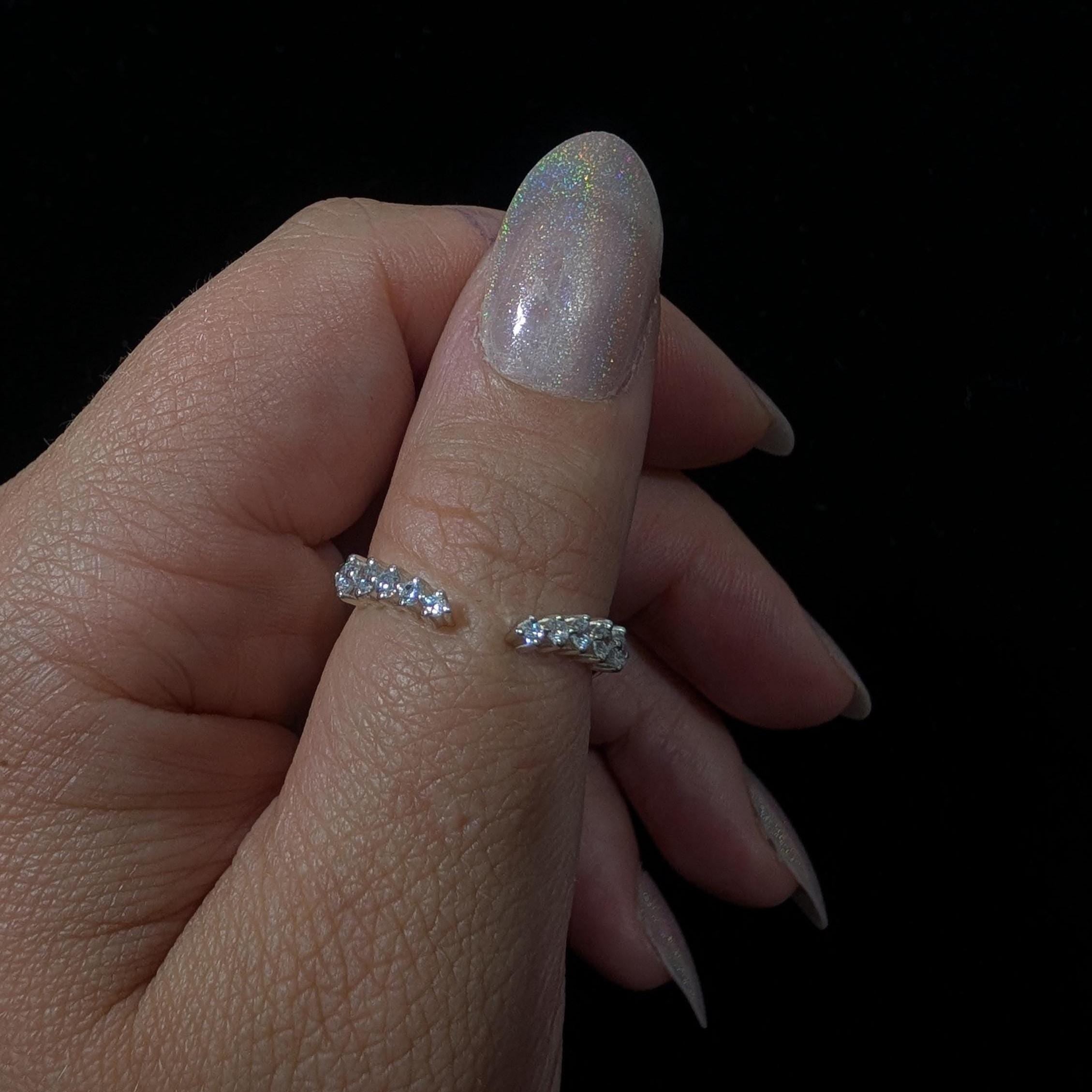 White Topaz Statement Ring Enhancer | 925 sterling silver