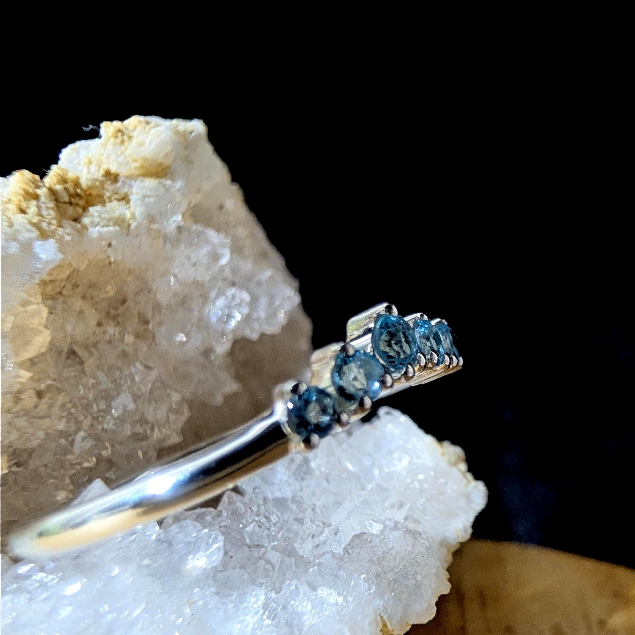 Blue topaz minimalist everyday ring | 925 Sterling Silver