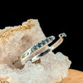 Blue topaz minimalist ring with gap | 925 Sterling Silver