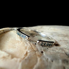 Blue topaz minimalist ring with gap | 925 Sterling Silver