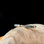 Blue topaz minimalist ring with gap | 925 Sterling Silver