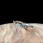 Blue topaz minimalist ring with gap | 925 Sterling Silver