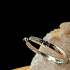 Blue topaz minimalist ring with gap | 925 Sterling Silver