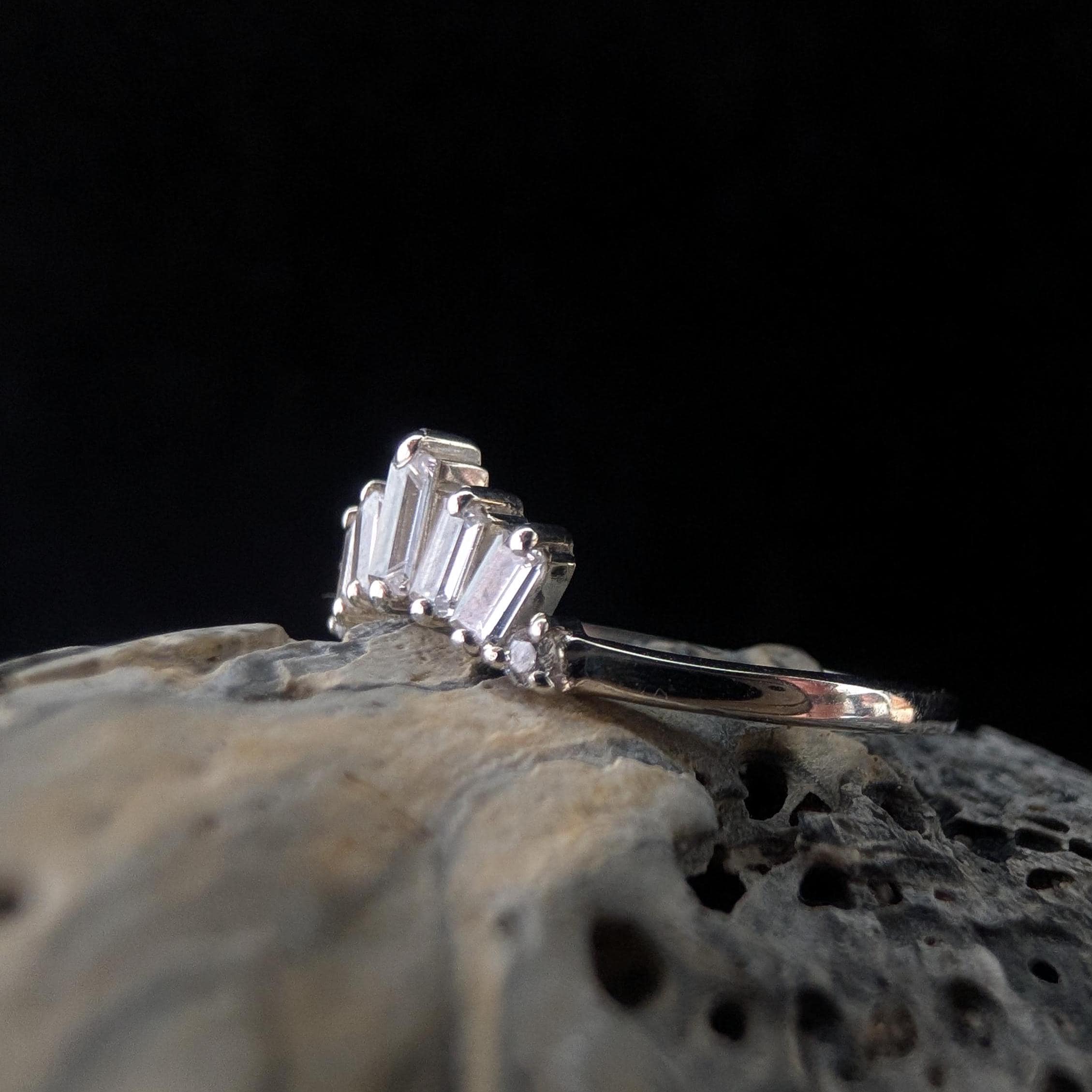 White topaz stacking enhancer ring | 925 Sterling Silver