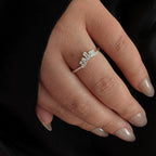 Rainbow moonstone stacking enhancer ring | 925 Sterling Silver
