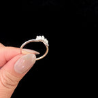 Rainbow moonstone stacking enhancer ring | 925 Sterling Silver