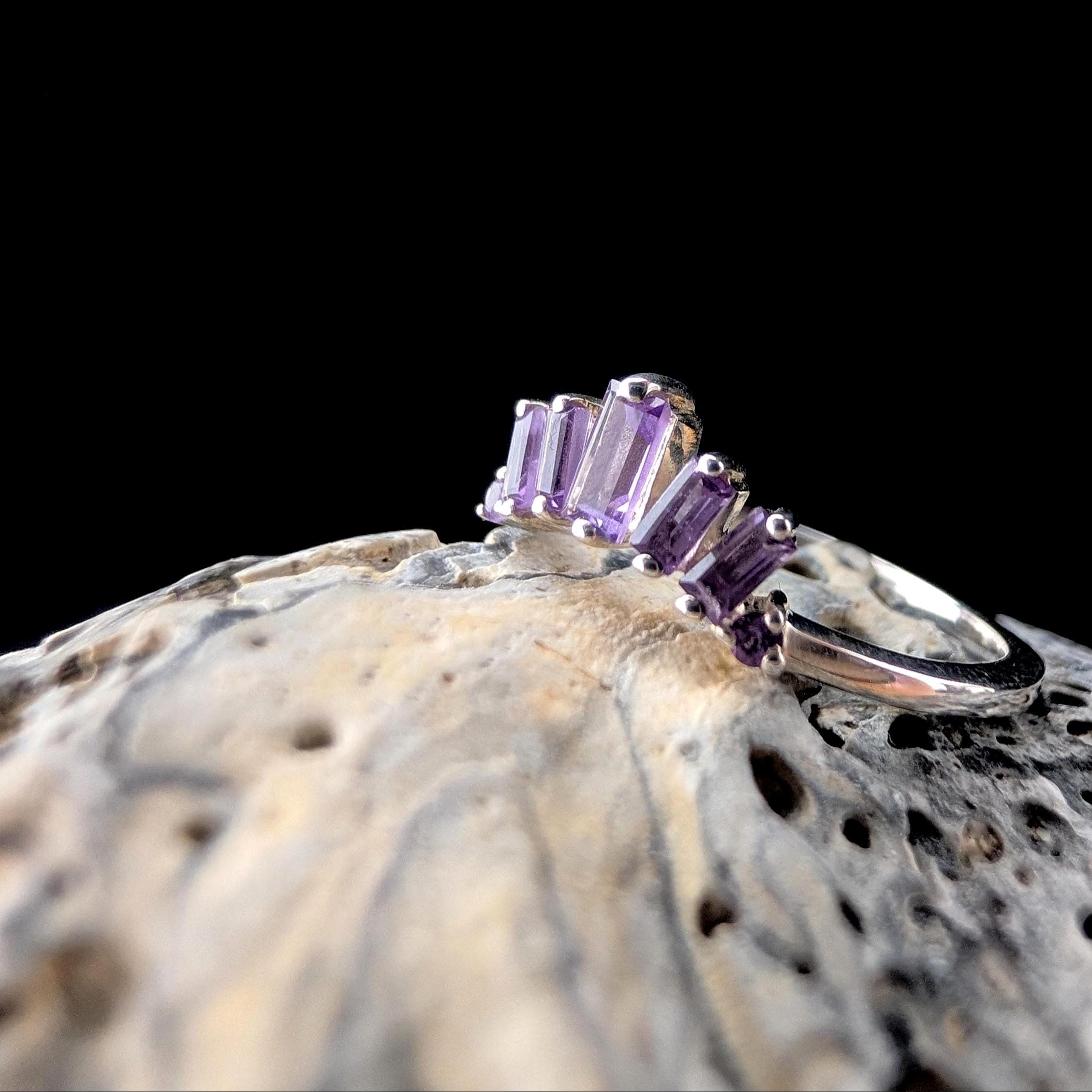 Amethyst stacking enhancer ring | 925 Sterling Silver