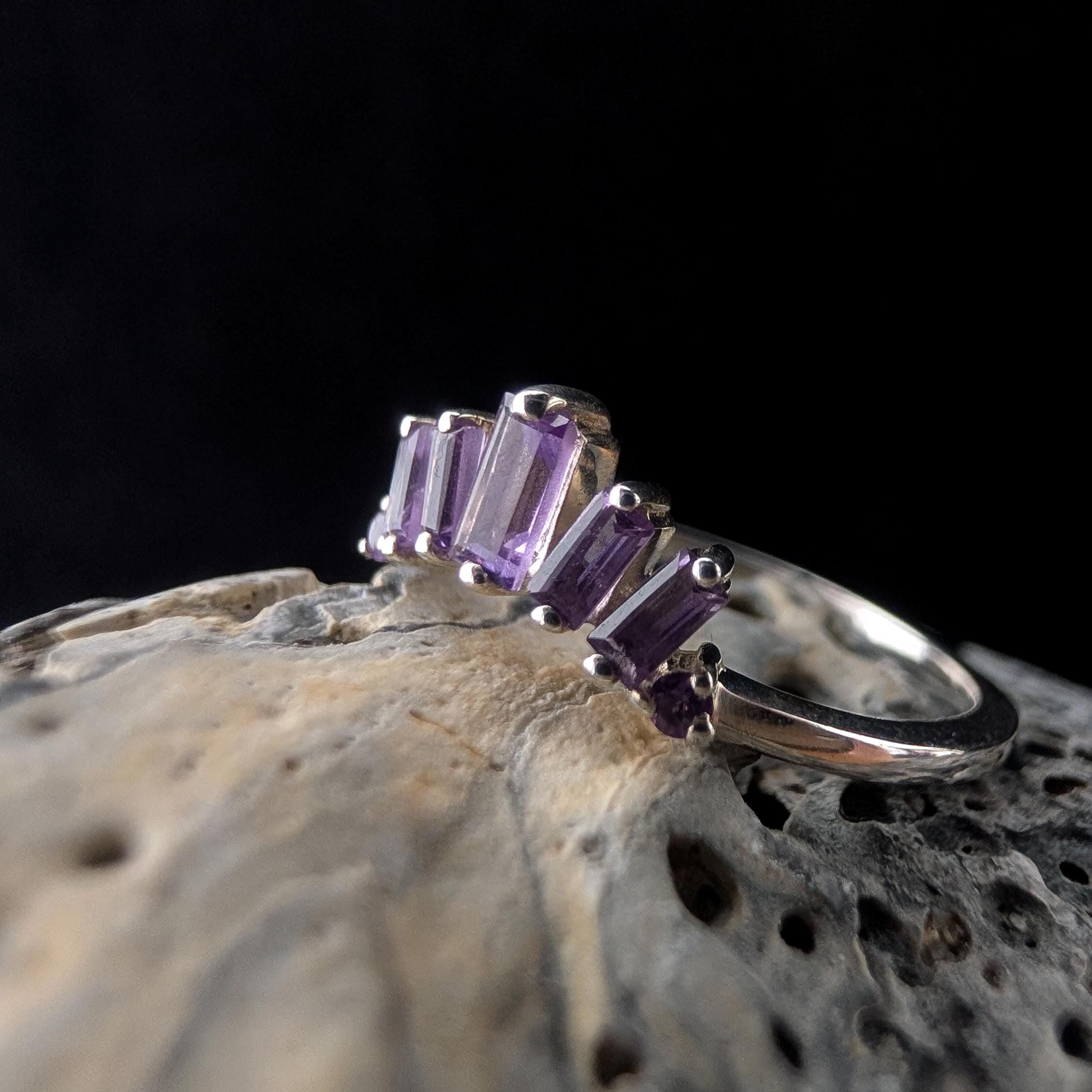 Amethyst stacking enhancer ring | 925 Sterling Silver