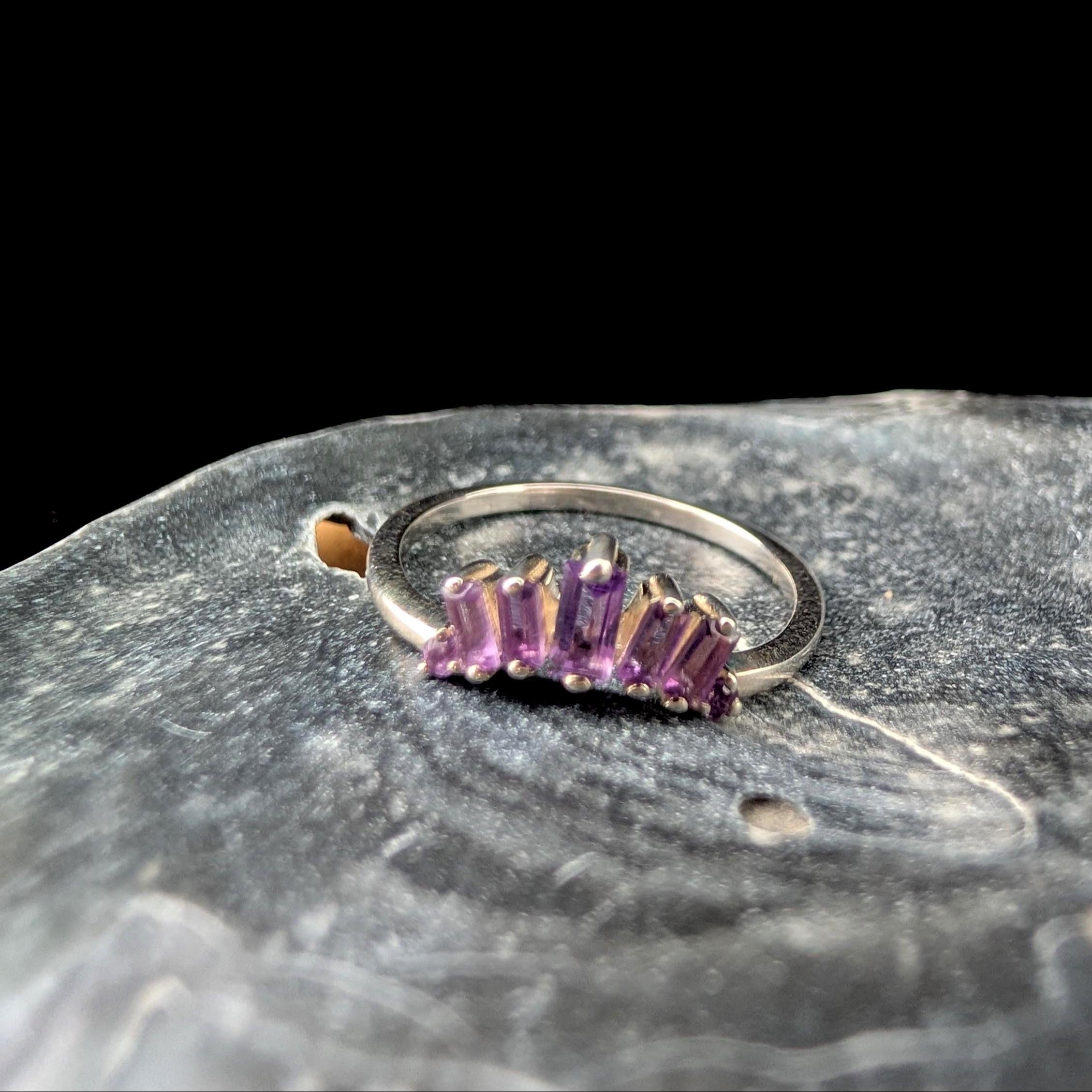 Amethyst stacking enhancer ring | 925 Sterling Silver