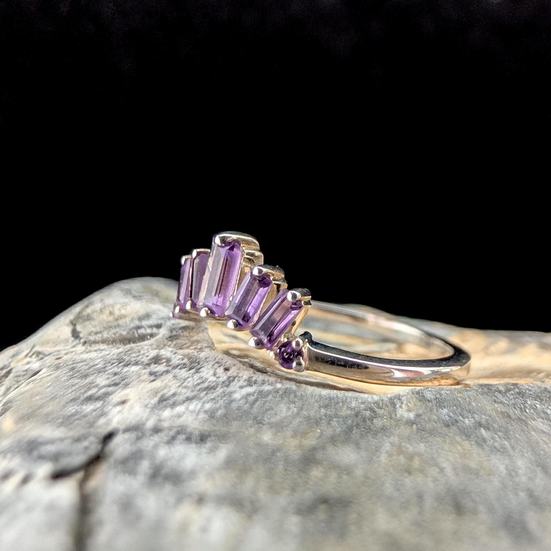 Amethyst stacking enhancer ring | 925 Sterling Silver
