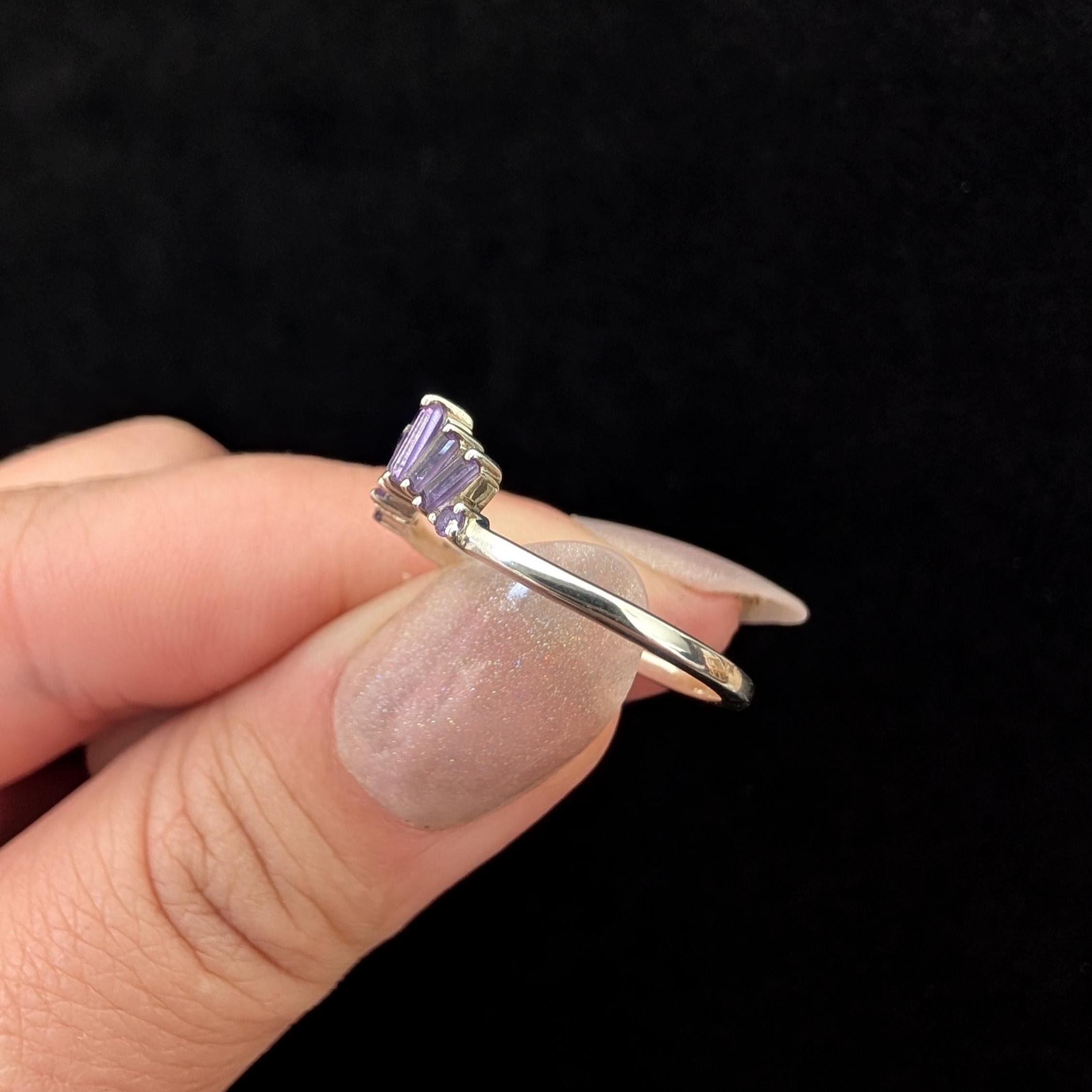 Amethyst stacking enhancer ring | 925 Sterling Silver