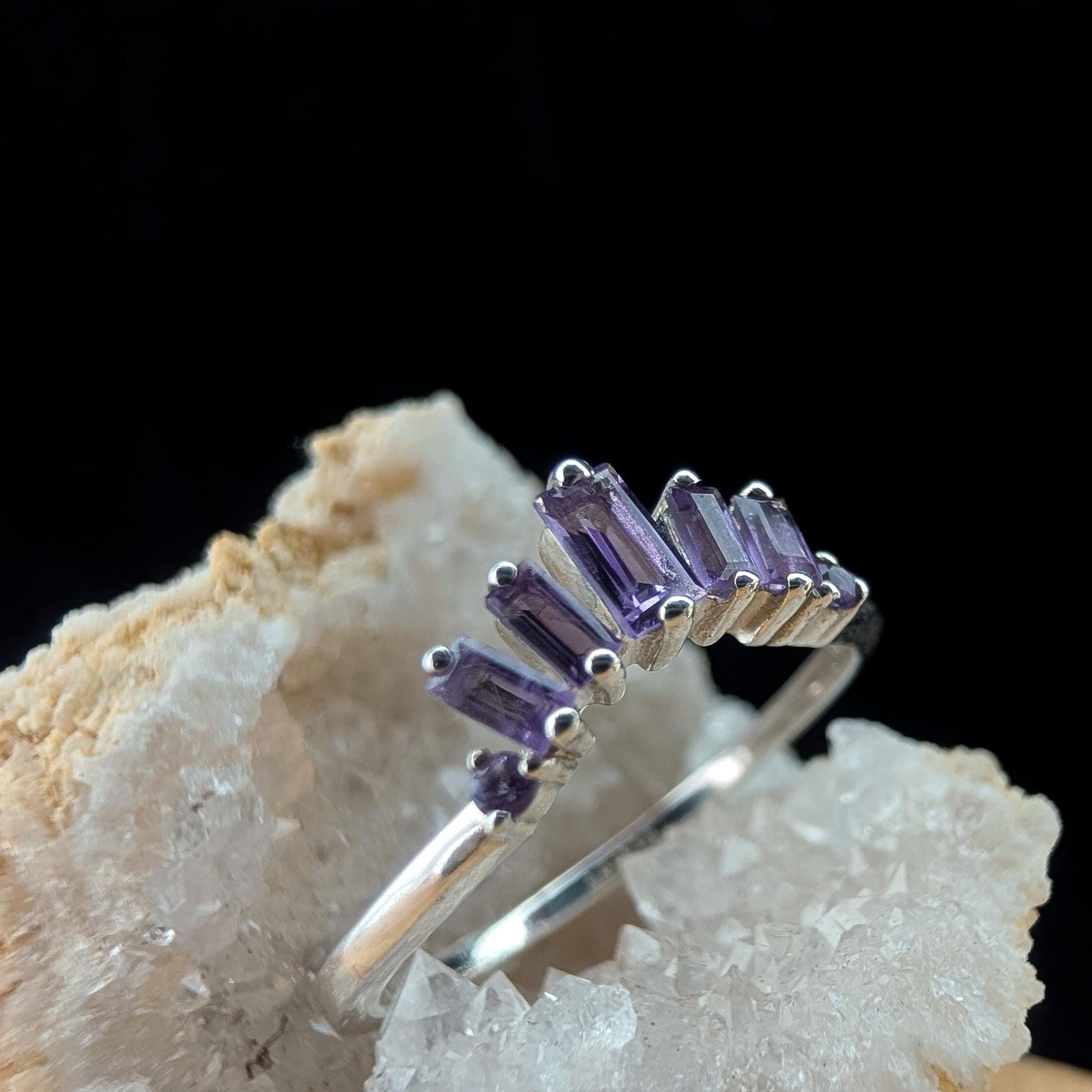 Amethyst stacking enhancer ring | 925 Sterling Silver