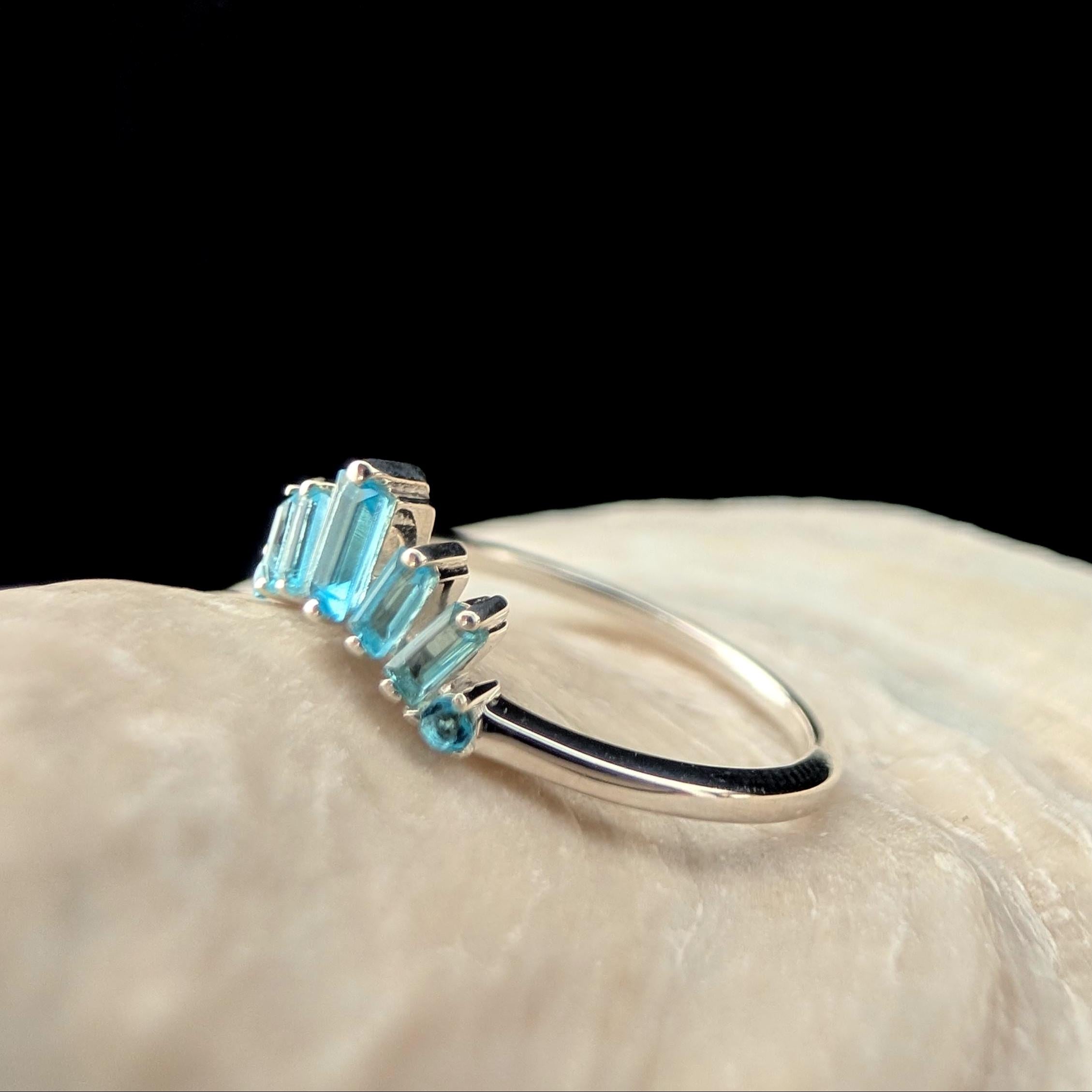 Blue Topaz stacking enhancer ring | 925 Sterling Silver