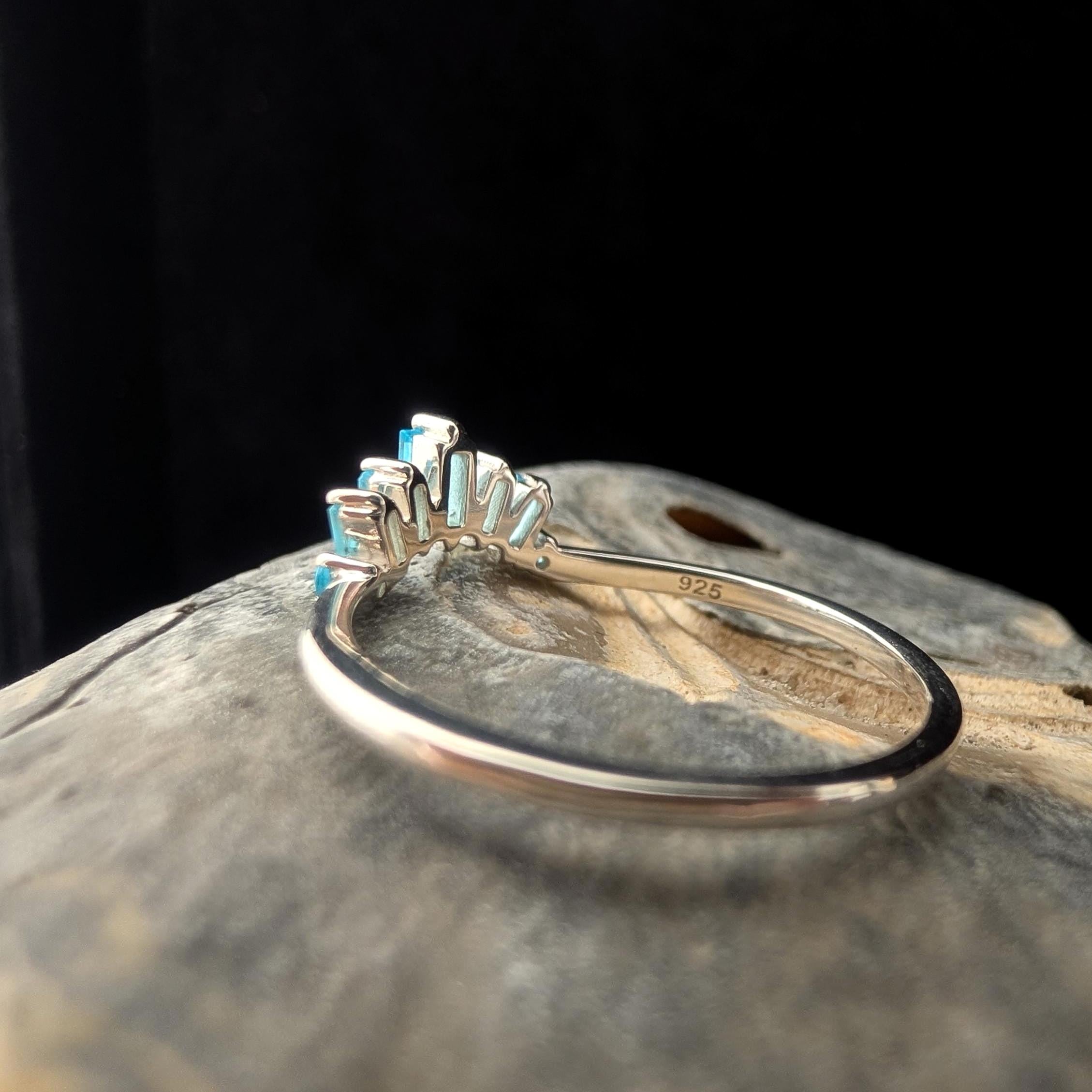 Blue Topaz stacking enhancer ring | 925 Sterling Silver