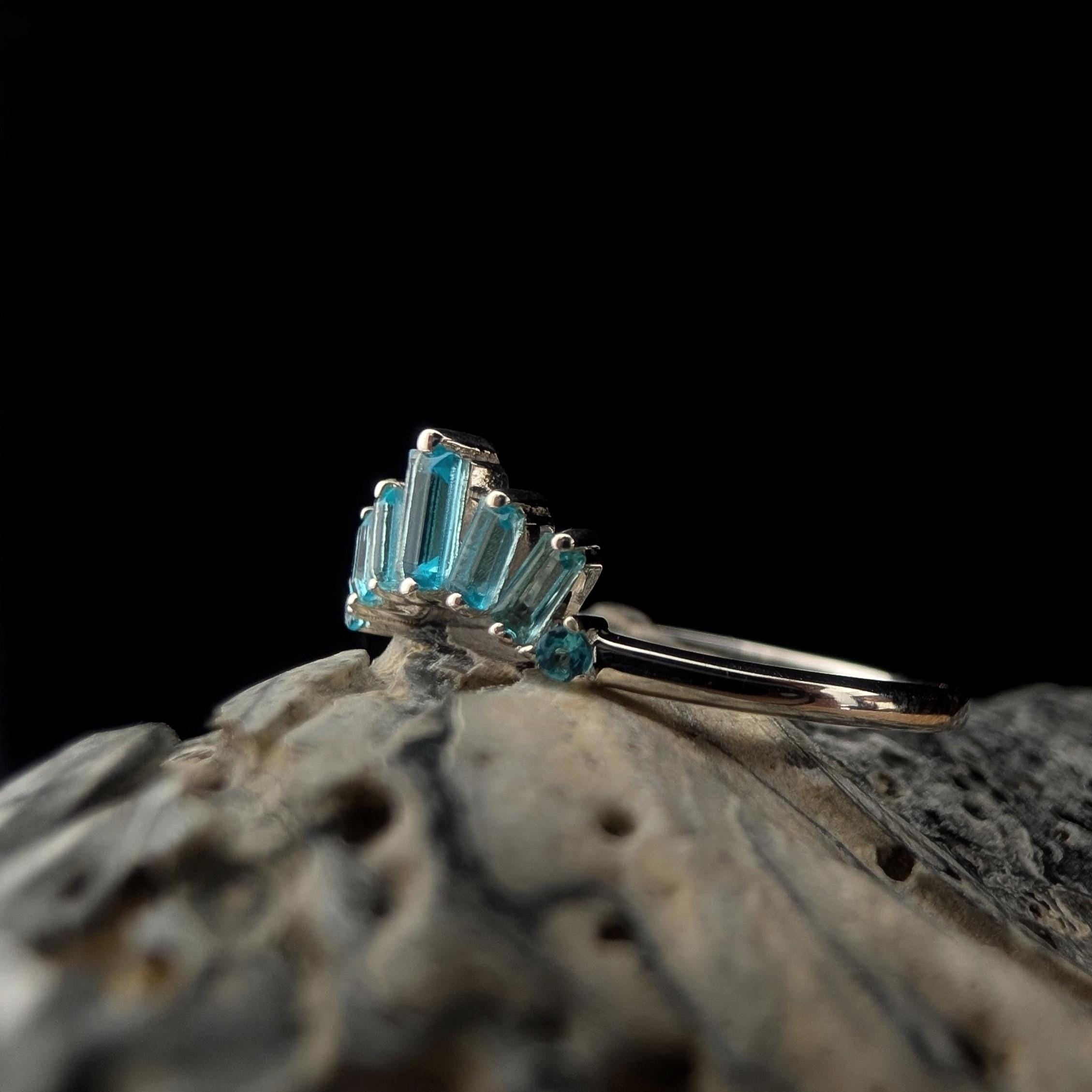 Blue Topaz stacking enhancer ring | 925 Sterling Silver