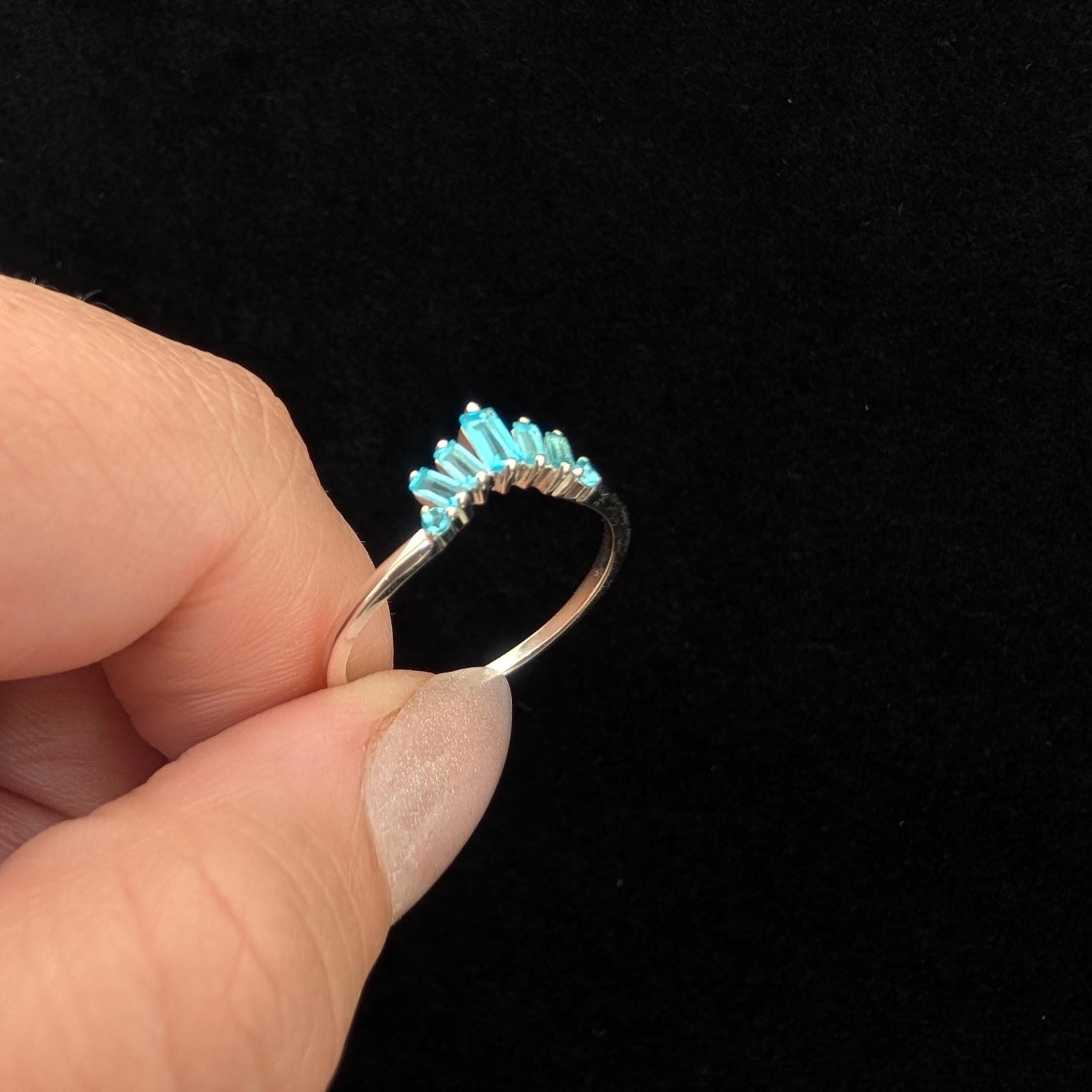 Blue Topaz stacking enhancer ring | 925 Sterling Silver
