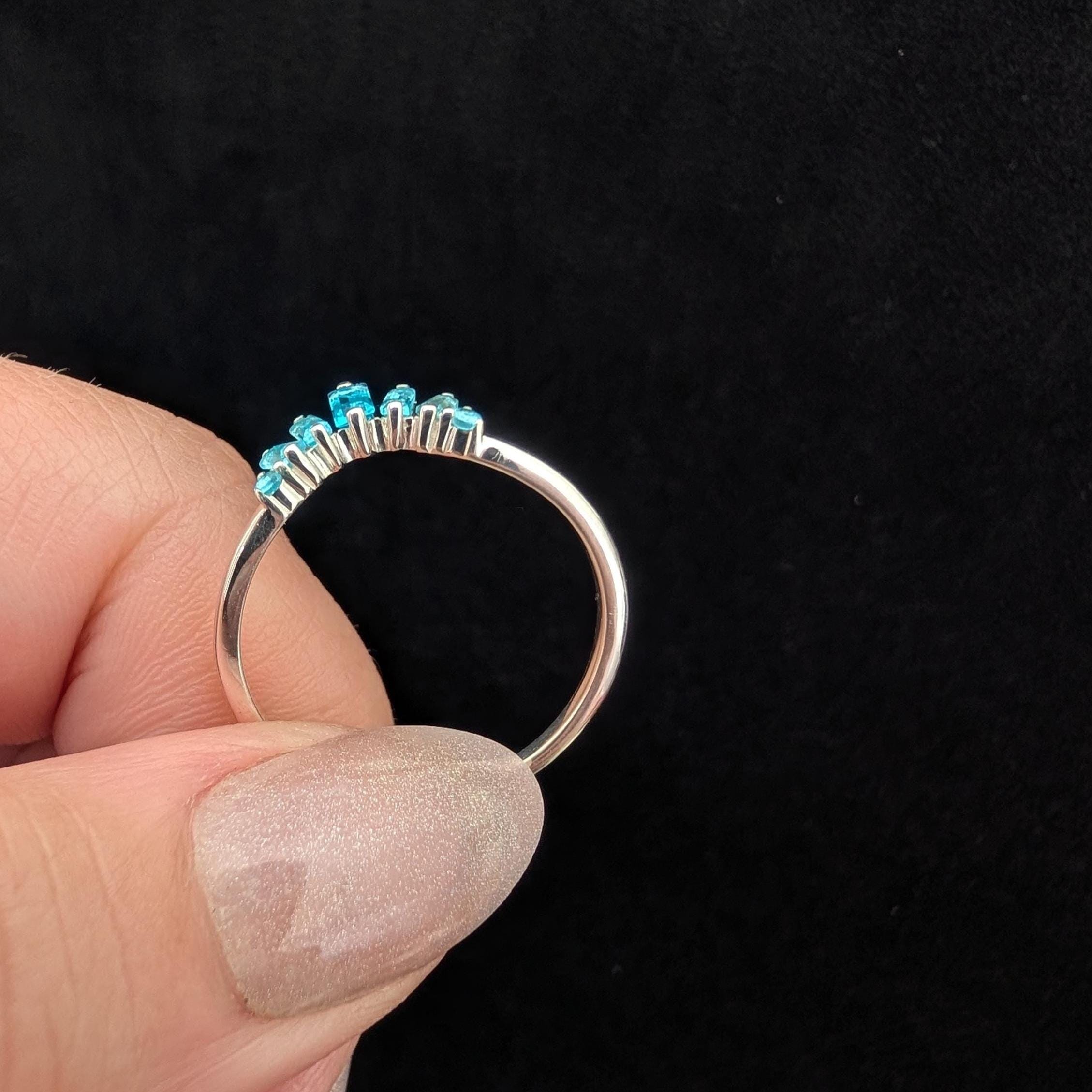 Blue Topaz stacking enhancer ring | 925 Sterling Silver