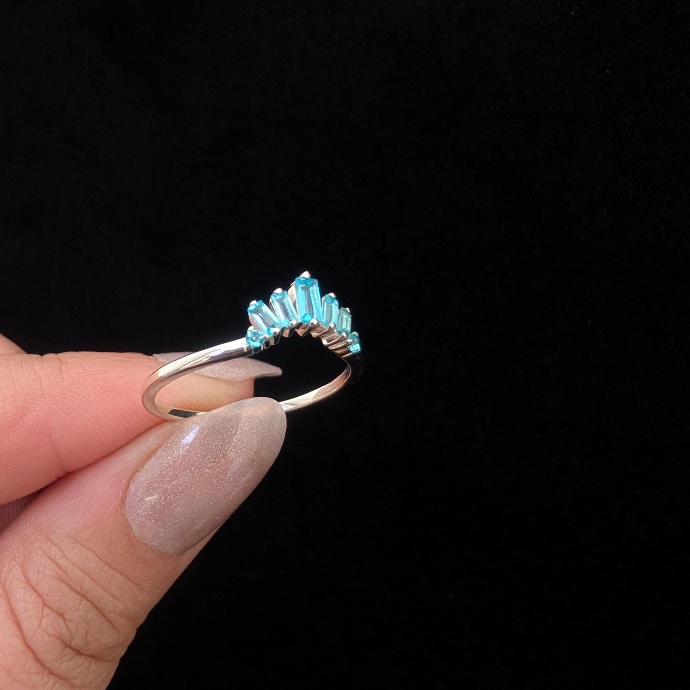 Blue Topaz stacking enhancer ring | 925 Sterling Silver