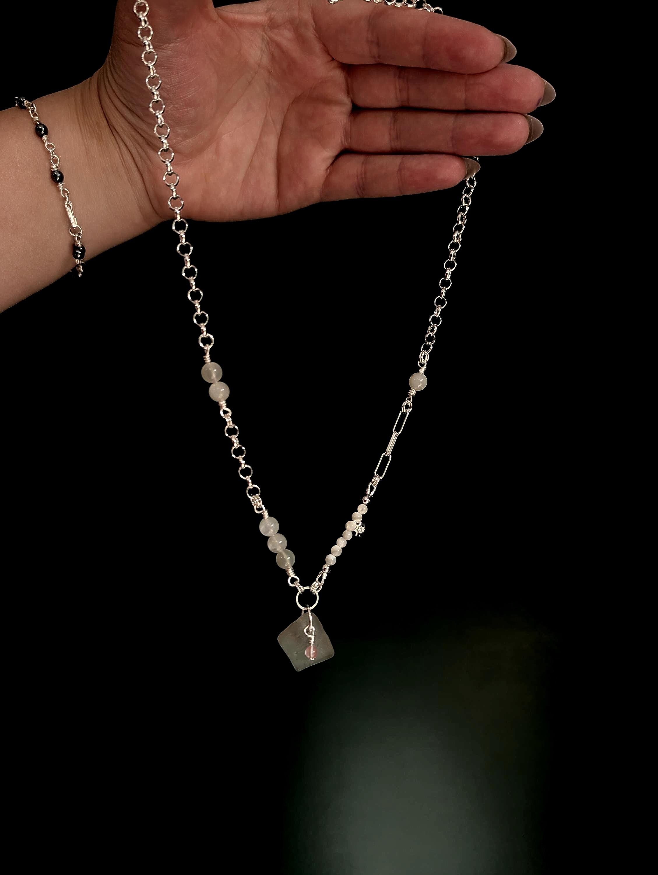Aphrodite necklace with sea glass and shells