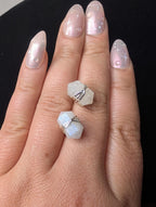 Rainbow moonstone wire wrapped stud earrings | 925 sterling silver