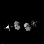 Rainbow moonstone wire wrapped stud earrings | 925 sterling silver