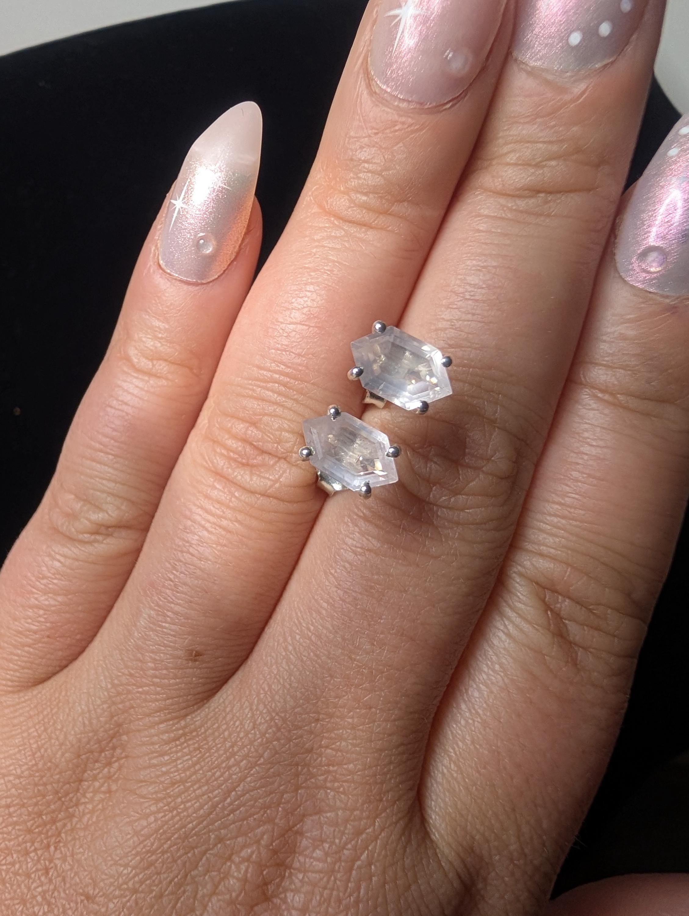 Rose quartz stud earrings | 925 sterling silver