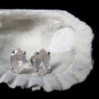Rose quartz stud earrings | 925 sterling silver