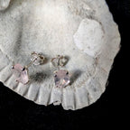 Rose quartz stud earrings | 925 sterling silver