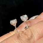 Rose quartz stud earrings | 925 sterling silver