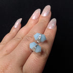 Aquamarine wire wrapped stud earrings | 925 sterling silver