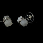 Rainbow moonstone wire wrapped stud earrings | 925 sterling silver