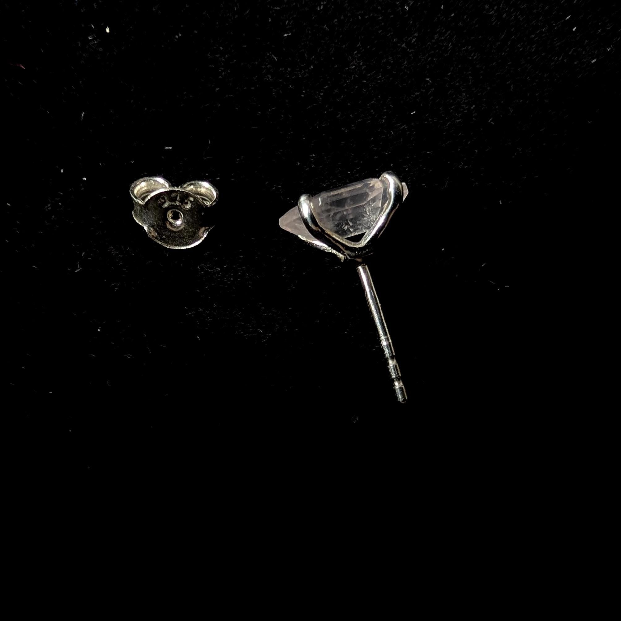 Rose quartz stud earrings | 925 sterling silver
