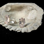 Rose quartz stud earrings | 925 sterling silver