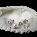 Rose quartz stud earrings | 925 sterling silver