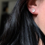 Rose quartz stud earrings | 925 sterling silver