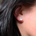 Rose quartz stud earrings | 925 sterling silver