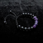 Amethyst hematite double row bracelet