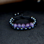 Amethyst hematite double row bracelet