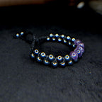 Amethyst hematite double row bracelet