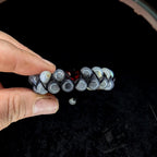 Labradorite with red glass bead double row bracelet