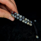 Labradorite with red glass bead double row bracelet