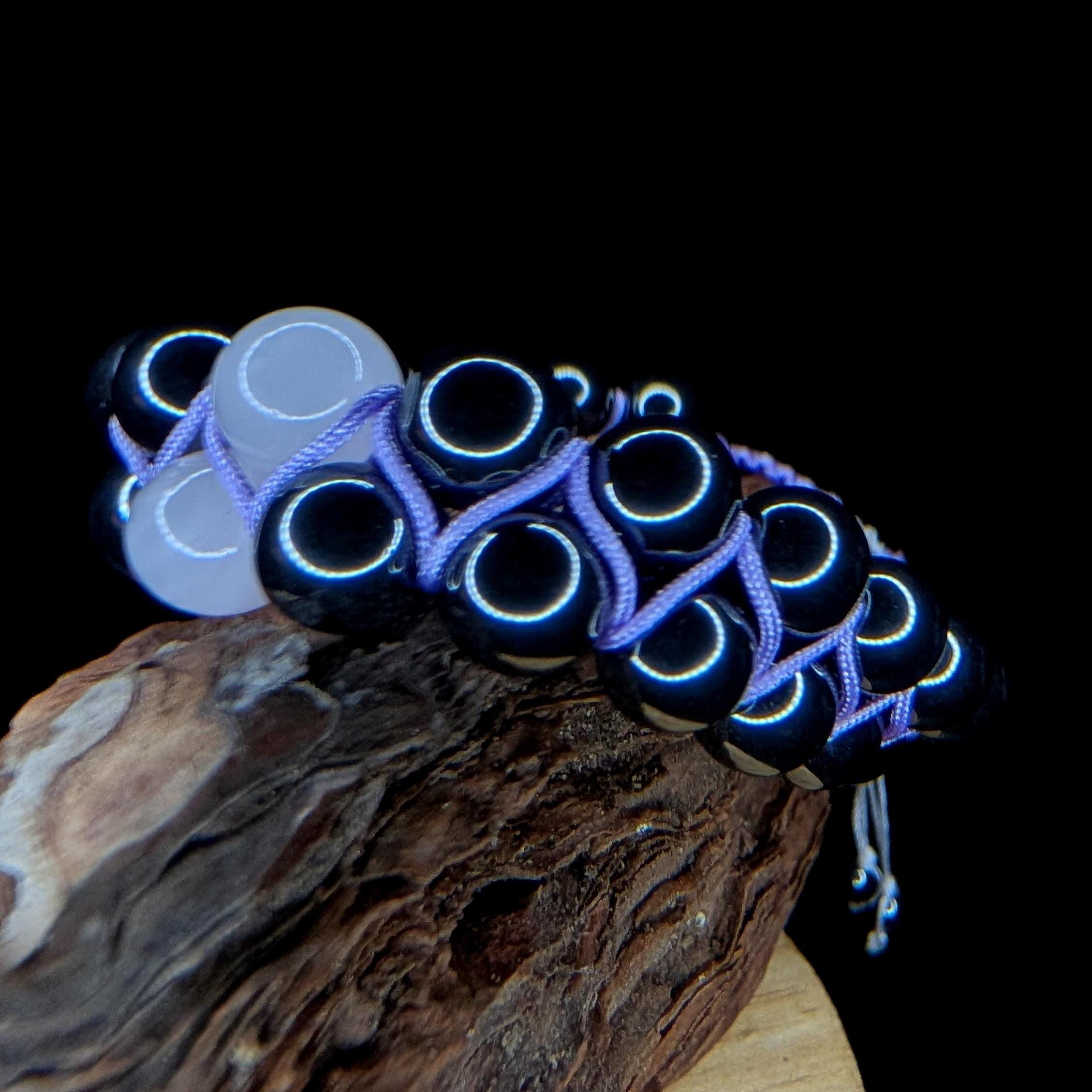 Rose quartz and hematite double row bracelet