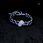 Rose quartz and hematite double row bracelet