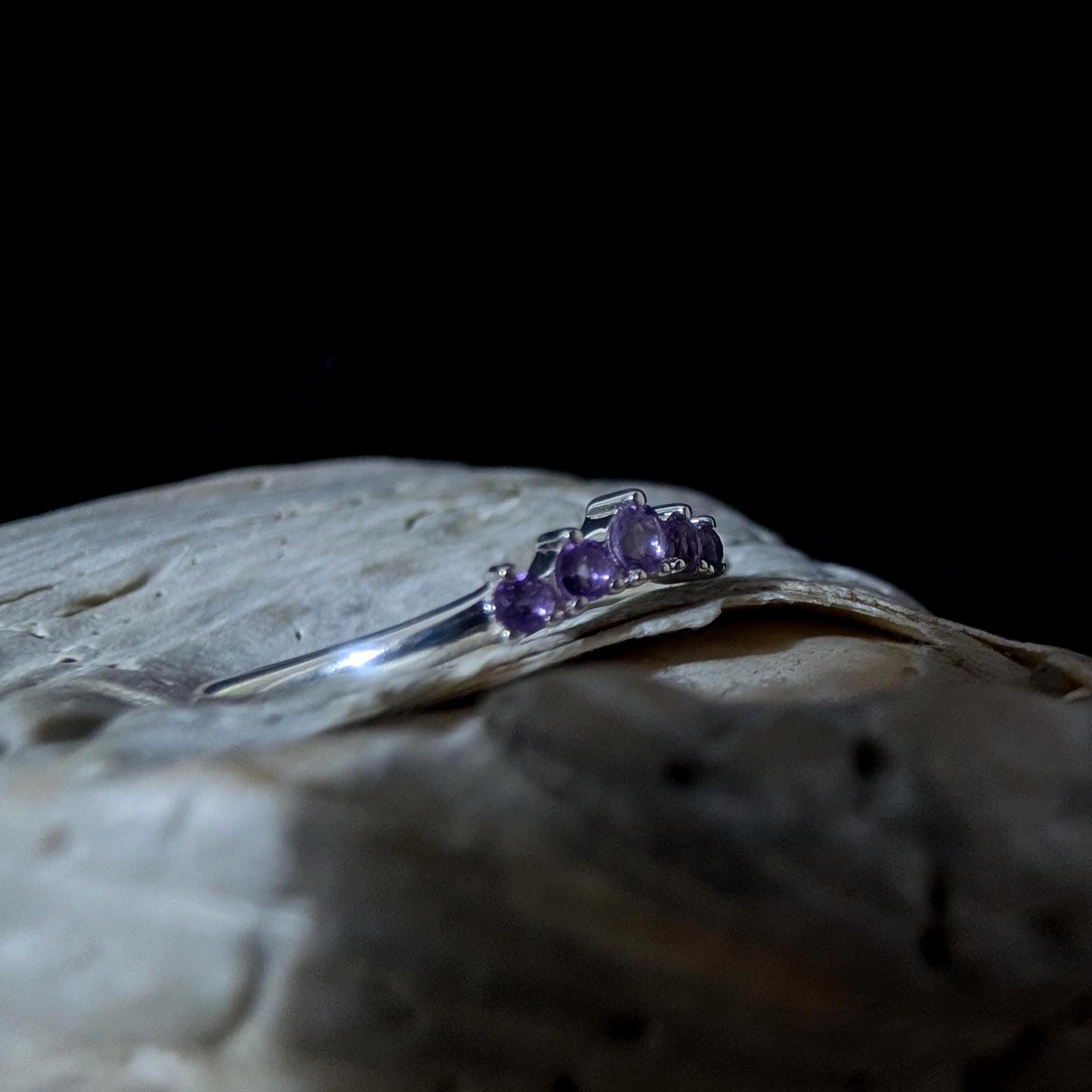 Amethyst stacking ring | 925 sterling silver